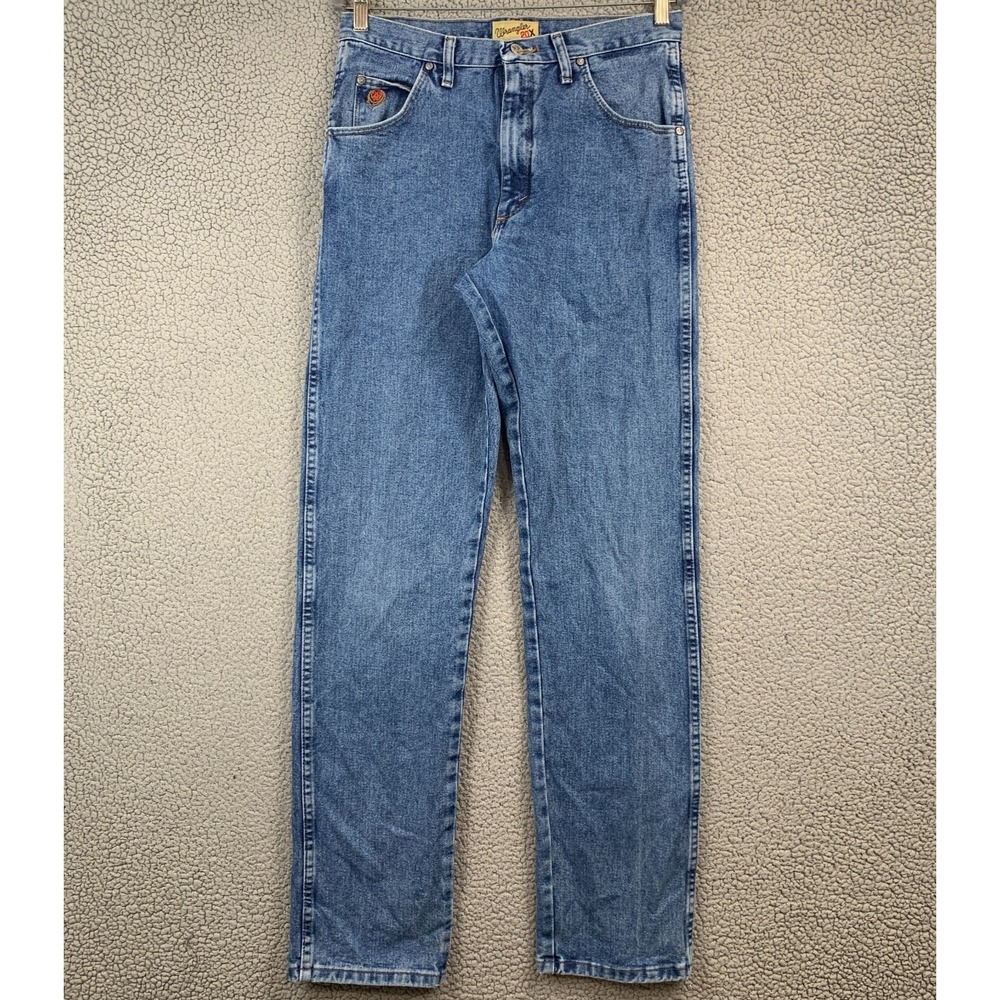 Mens Wrangler 20X Style 22 Relaxed Fit Straight Leg Blue Denim Jeans Size 32X36